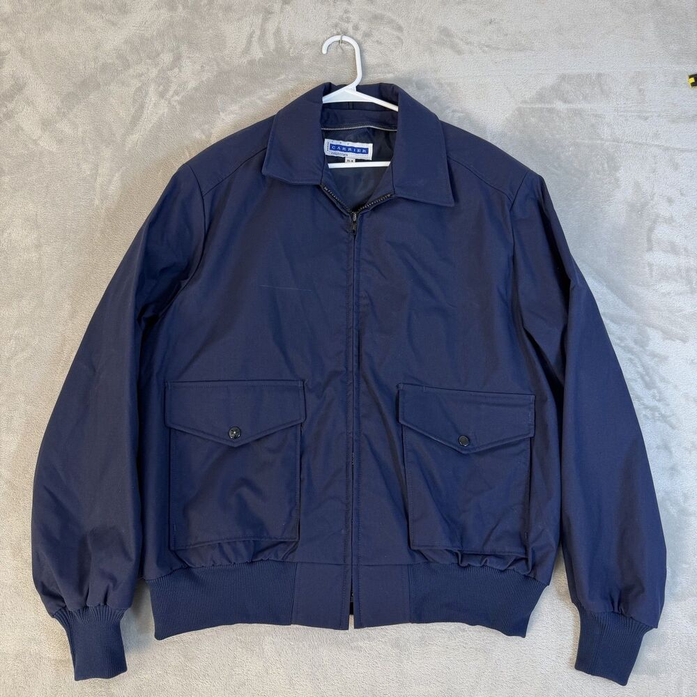 Vintage 1990s USPS Letter Carrier Bomber Jacket Union Made USA XL-R Navy